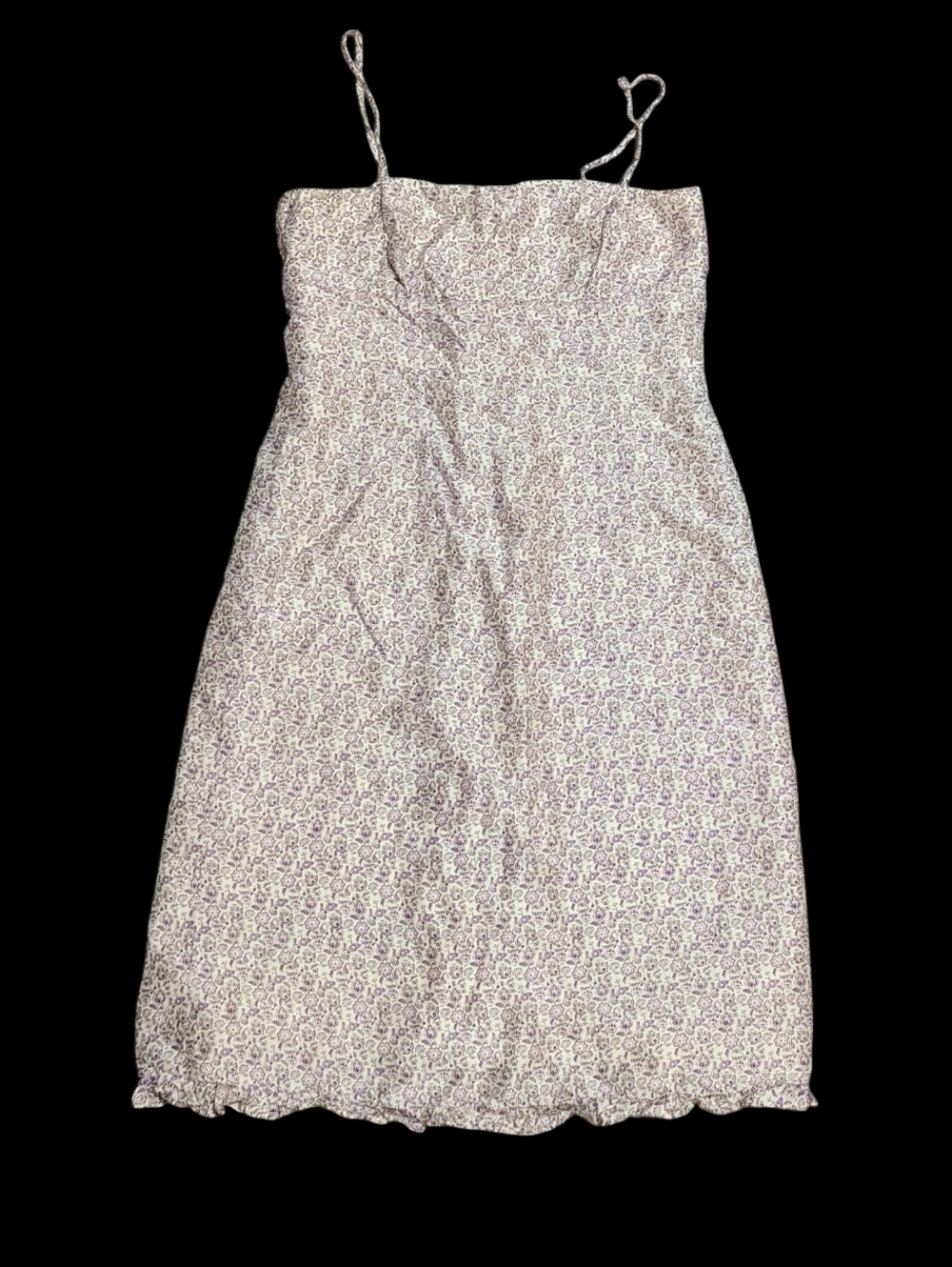 Vintage 90s Ann Taylor Silk Y2K Ditsy Floral Slip Dress with Ruffle Hem